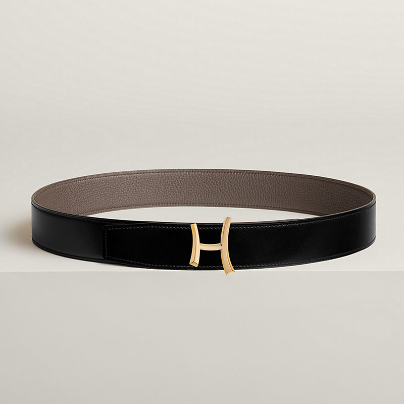 Script belt buckle & Reversible leather strap 38 mm