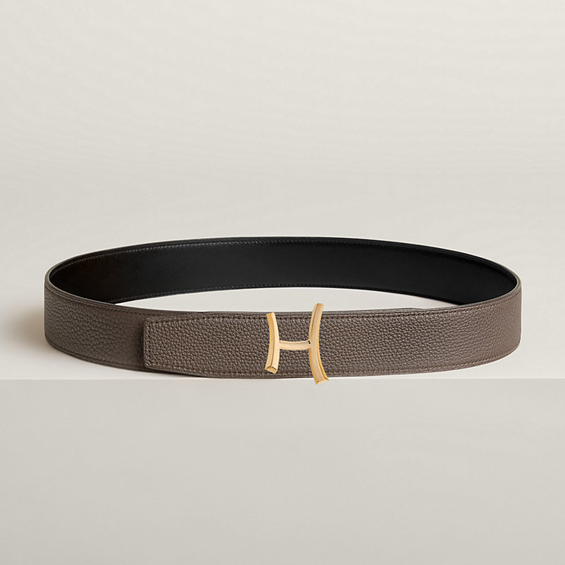 Script belt buckle & Reversible leather strap 38 mm