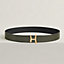 Script belt buckle & Reversible leather strap 38 mm, view 1 of 2