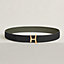 Script belt buckle & Reversible leather strap 38 mm, view 2 of 2