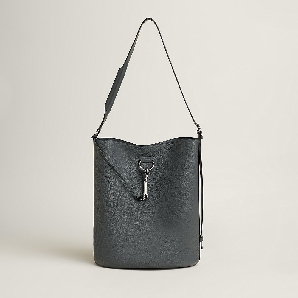 Seau Mousqueton bag - Grey | Hermès UK