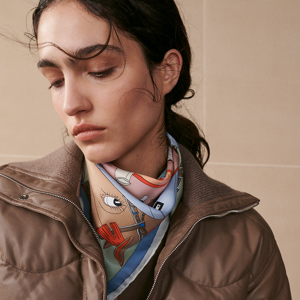 Seidentuch 70 Pêle-Mêle Sellier Blau Hermès Schweiz