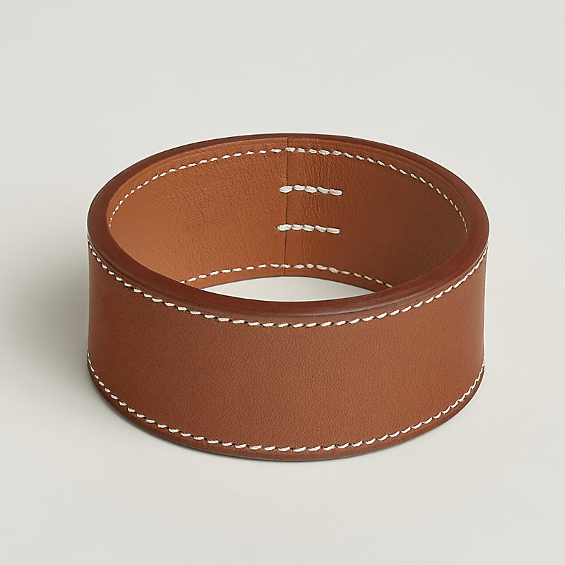 アクセサリー Hermes leather bangles Sellier bangle - Beige | Hermès USA