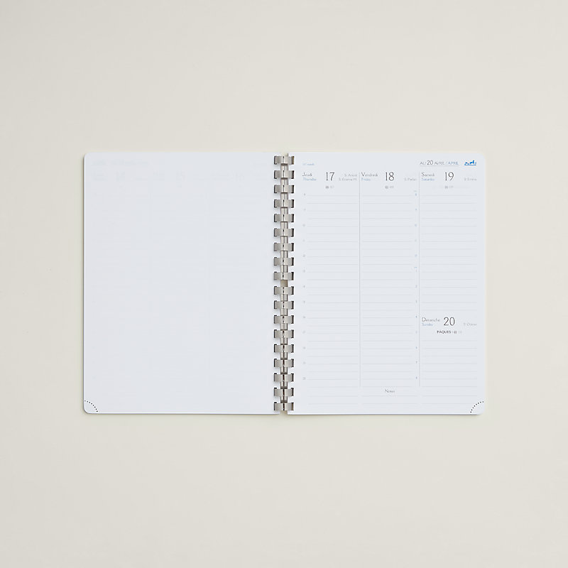 Semainier semestrial agenda refill 2025 - Grey | Hermès Thailand