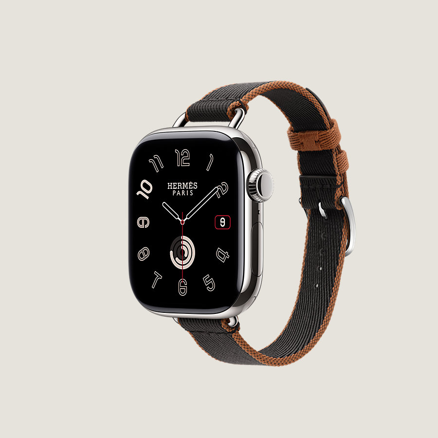 極美品】 アップルウォッチ エルメス 44mm series5 ステンレス 黒 