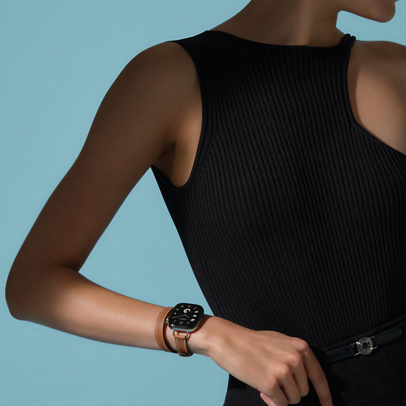 Series 10 case & Band Apple Watch Hermès Double Tour 42 mm Attelage