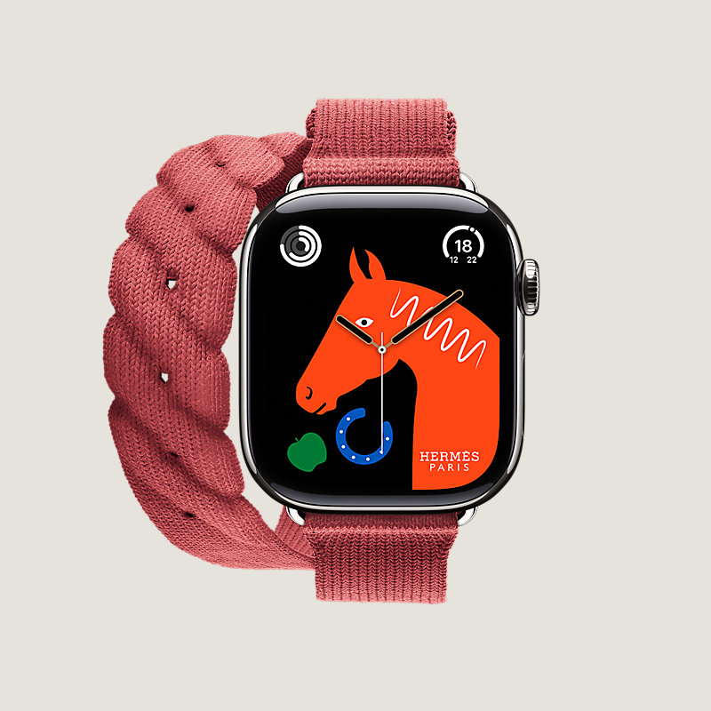 Series 10 case & Band Apple Watch Hermès Double Tour 42 mm Torsade 