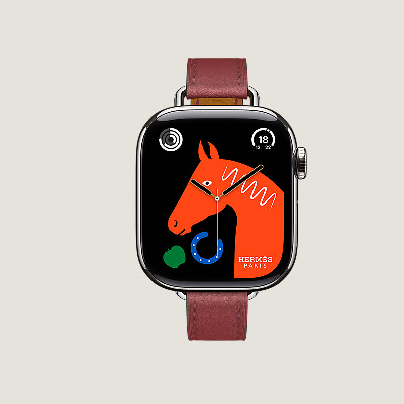 Series 10 case & Band Apple Watch Hermès Single Tour 42 mm Attelage