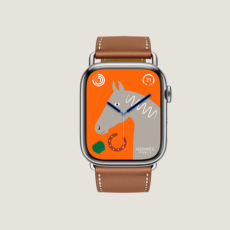 Series 8 case & Band Apple Watch Hermes Single Tour 45&nbsp;mm Attelage
