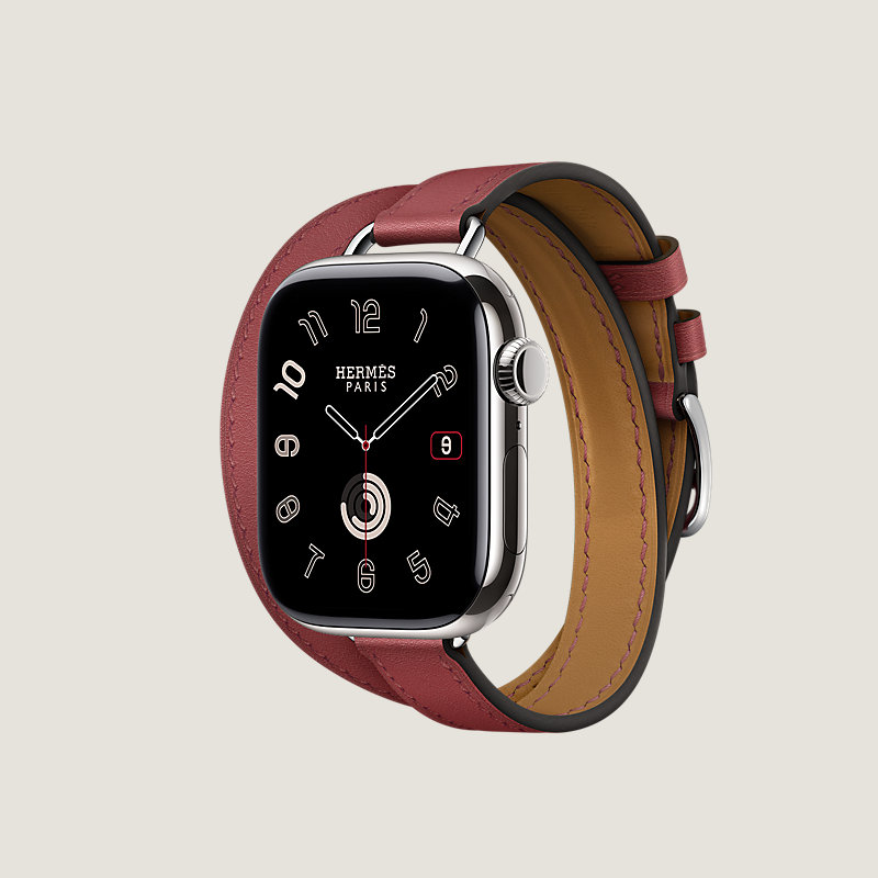 Series 11 case & Band Apple Watch Hermès Double Tour 42 mm Attelage