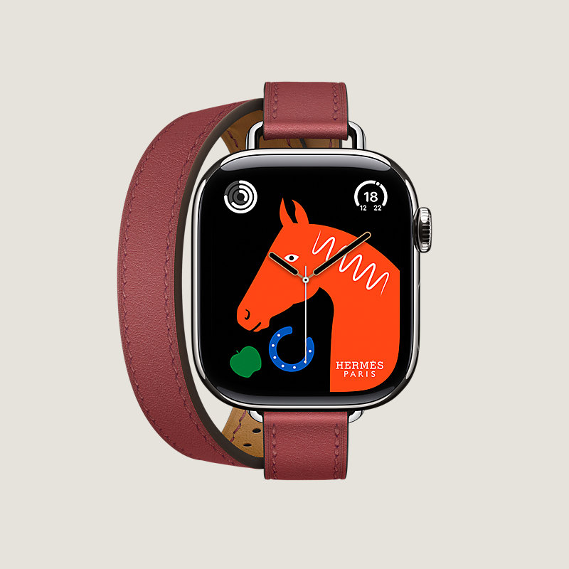 Series 11 case & Band Apple Watch Hermès Double Tour 42 mm Attelage