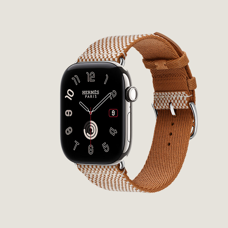 Series&nbsp;12 case & Band Apple Watch Hermès Single Tour 46&nbsp;mm Toile H, View: side, view 3 of 3