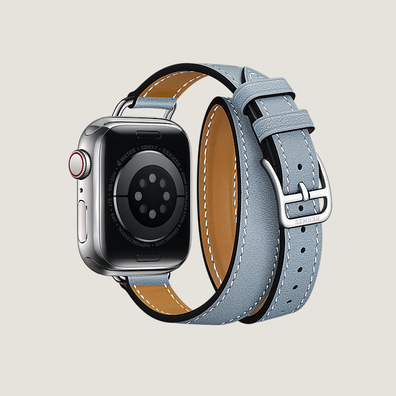 Series&nbsp;7 case & Band Apple Watch Hermes Double Tour 41&nbsp;mm&nbsp;Attelage
