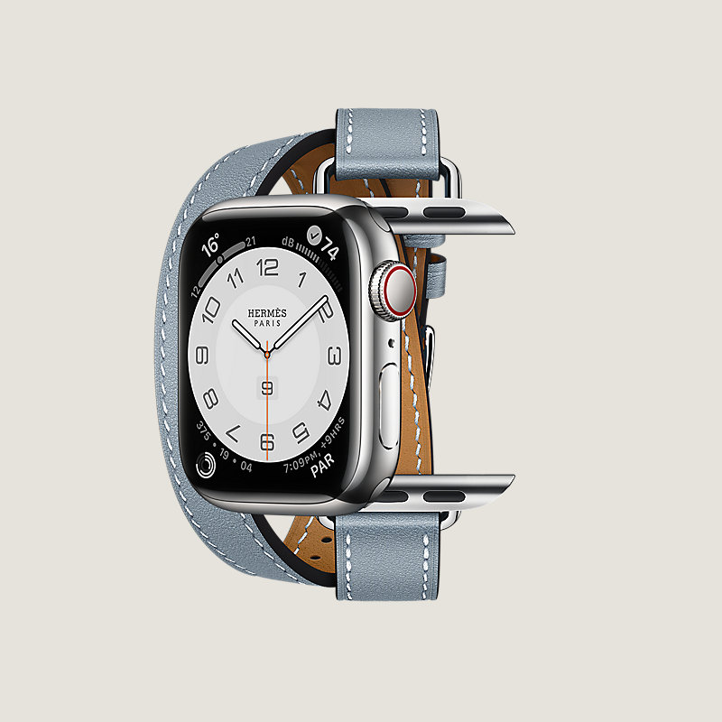 Series&nbsp;7 case & Band Apple Watch Hermes Double Tour 41&nbsp;mm&nbsp;Attelage