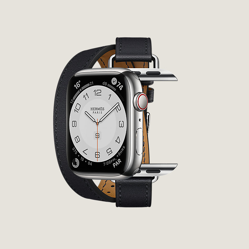 Series&nbsp;7 case & Band Apple Watch Hermes Double Tour 41&nbsp;mm&nbsp;Attelage