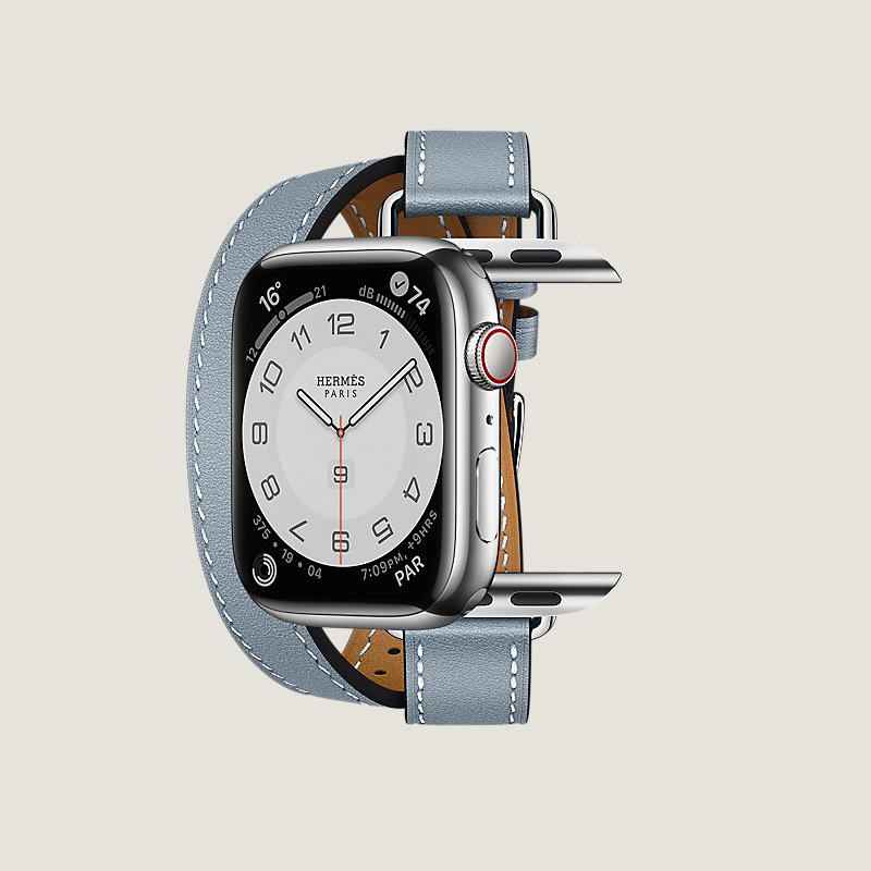 Series&nbsp;7 case & Band Apple Watch Hermes Double Tour 41&nbsp;mm&nbsp;Attelage