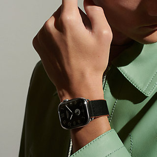 Series 9 case & Band Apple Watch Hermès Single Tour 45 mm Twill