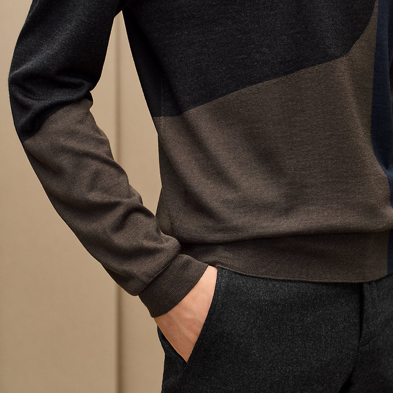 "Serpentine Intarsia"圓領套頭衫