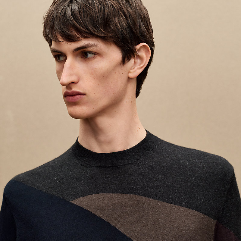 "Serpentine Intarsia"圓領套頭衫