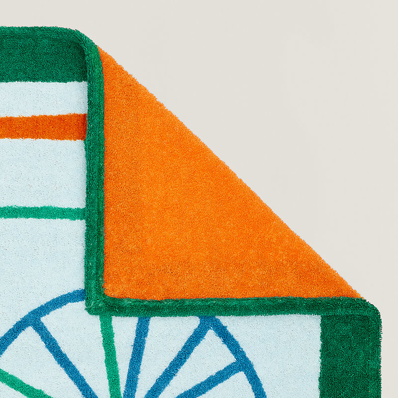 Serviette de plage Les Cabanes - Bleu | Hermès Belgique