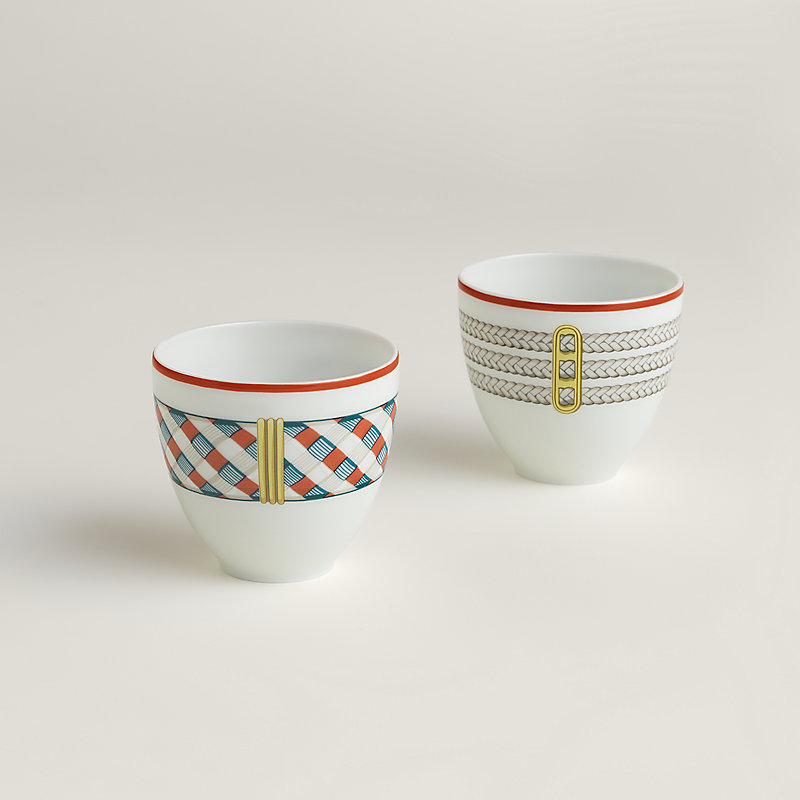 Set mit 2 Bechern Tressages Équestres, kleines Modell
