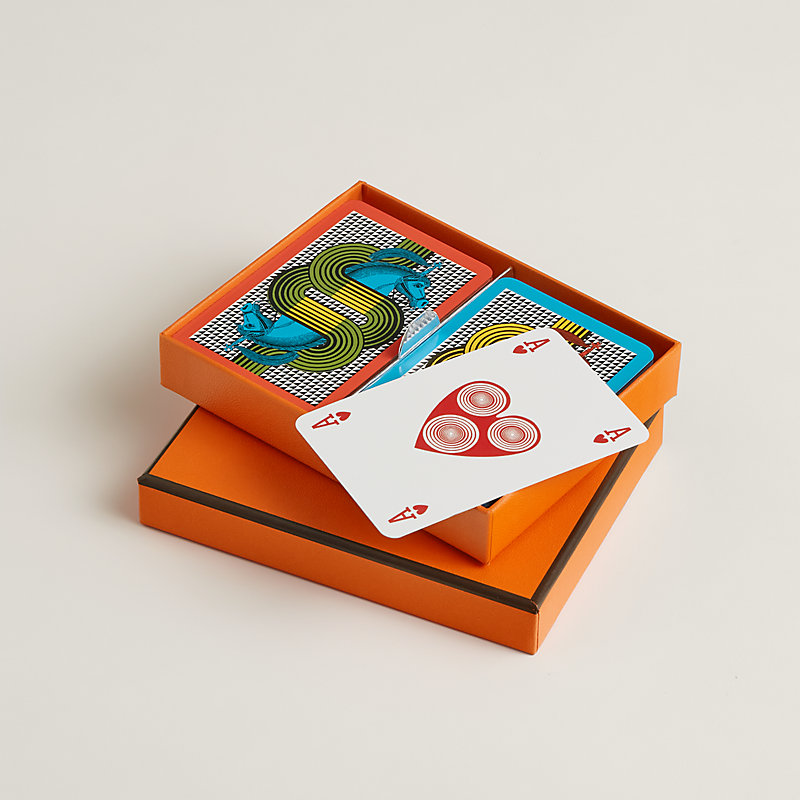 Set of 2 Lithographie Equestre bridge playing cards