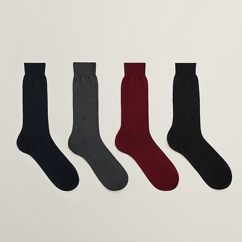 Set of 4 pairs of short cotton socks with 