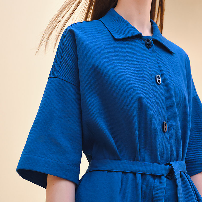 Button up sales blue dress