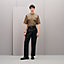 Shirt with leather detail, View: Worn, worn, view 1 of 6