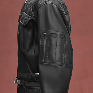 Short bomber jacket - Grey | Hermès Singapore