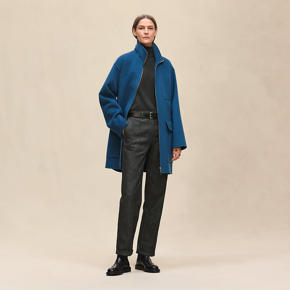 Short coat - Blue | Hermès Finland