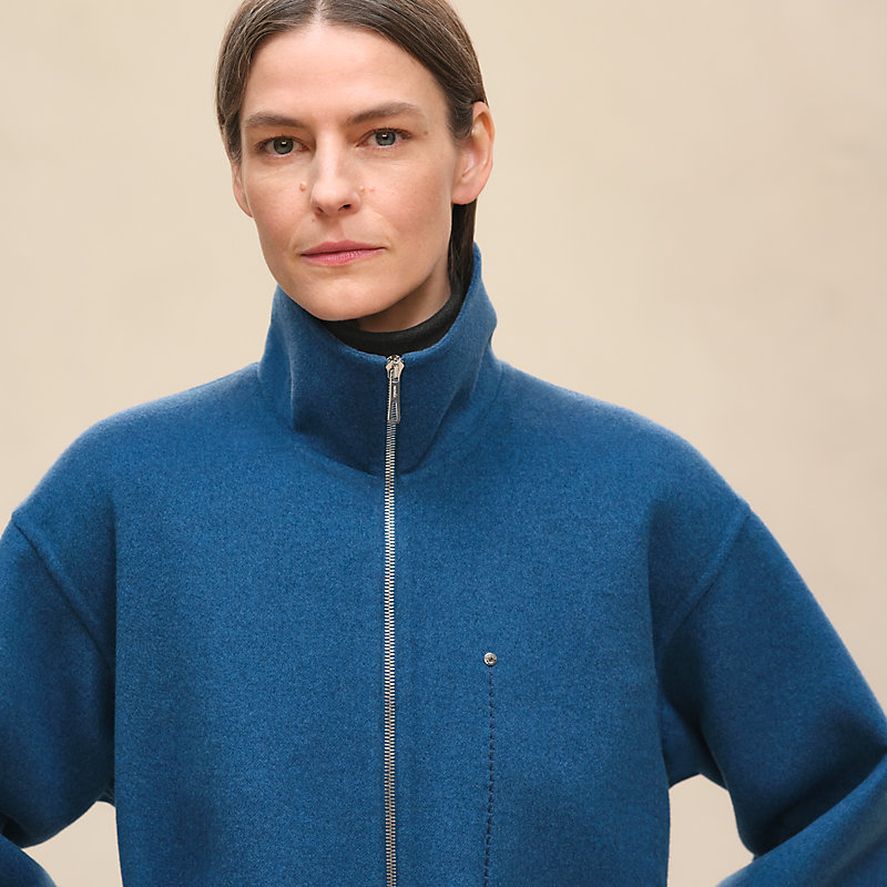 Short coat - Blue | Hermès Netherlands