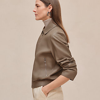 ジャケット・アウター HERMES 2021SS WITH LEATHER H POCKETS Zipped hooded jacket with leather detail - Black - 60