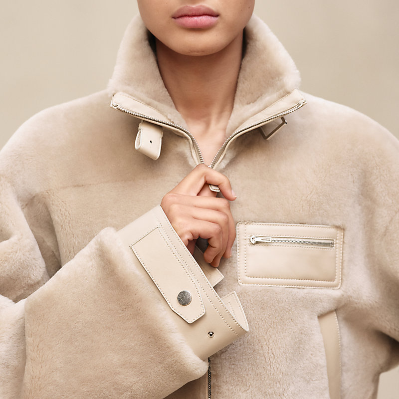 Short leather coat