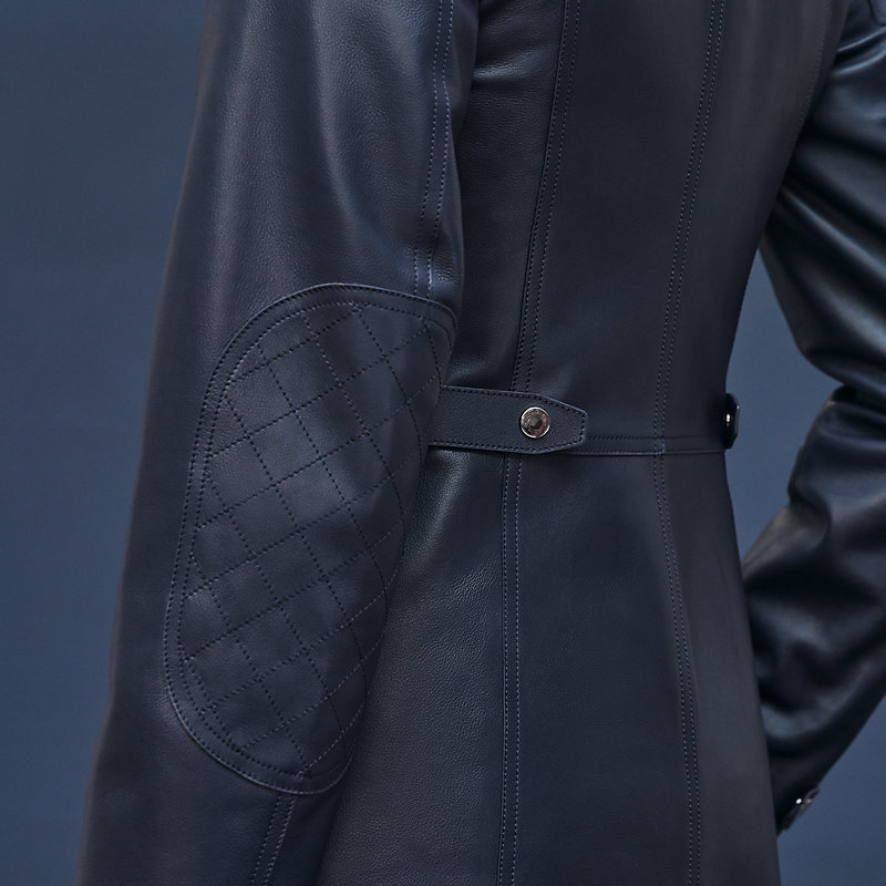 Short leather trench coat, View: , view 7 of 8