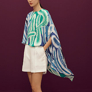 hermes silk poncho