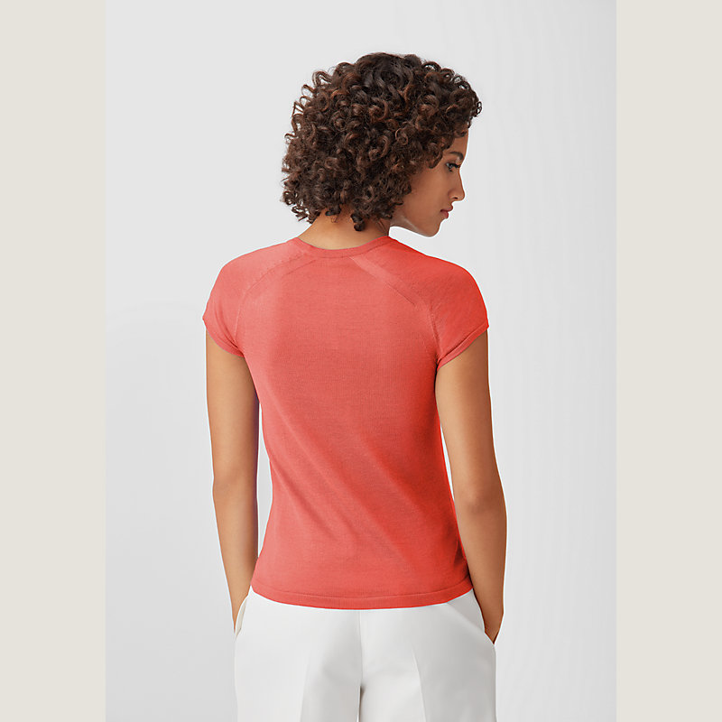 Short sleeve knit sweater