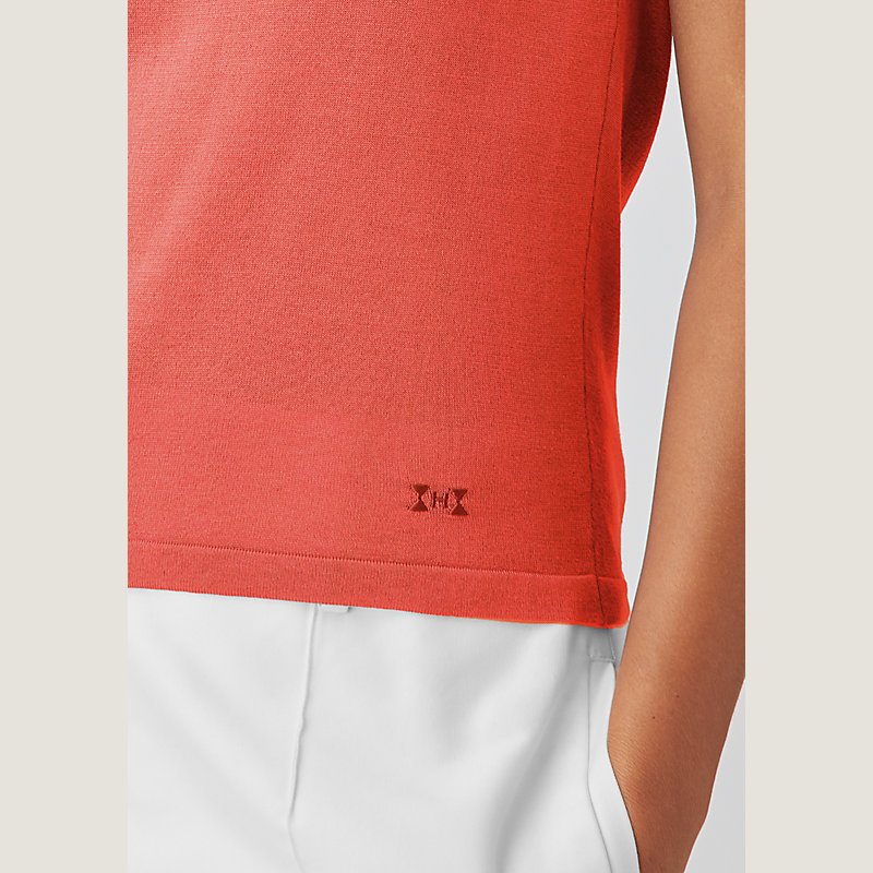 Short sleeve knit sweater