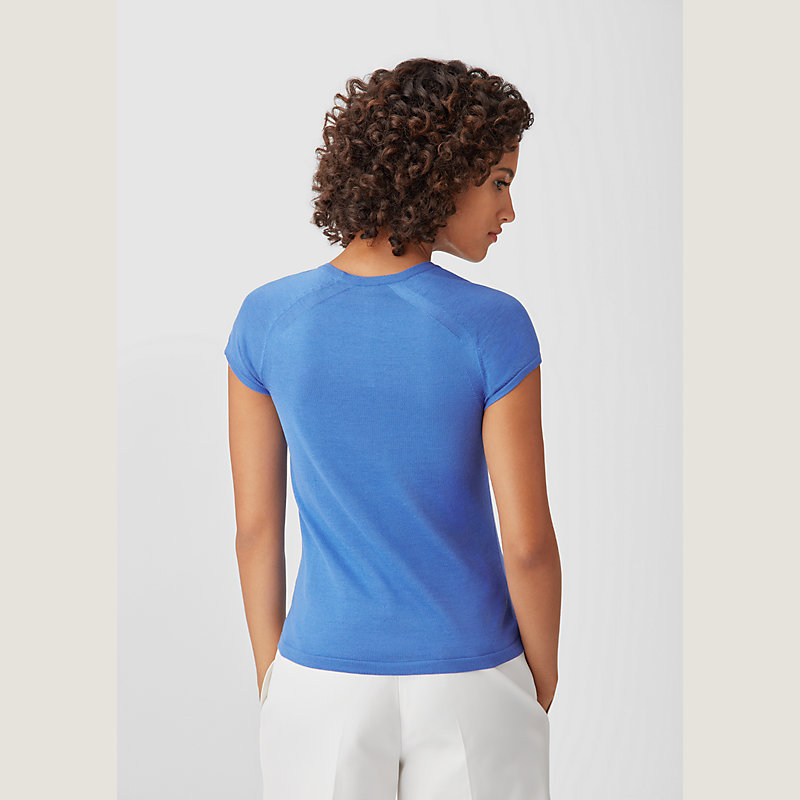 Short sleeve knit sweater