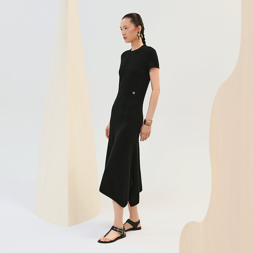 Short-sleeve long cashmere dress | Hermès USA Short-sleeve long cashmere dress | Hermès USA