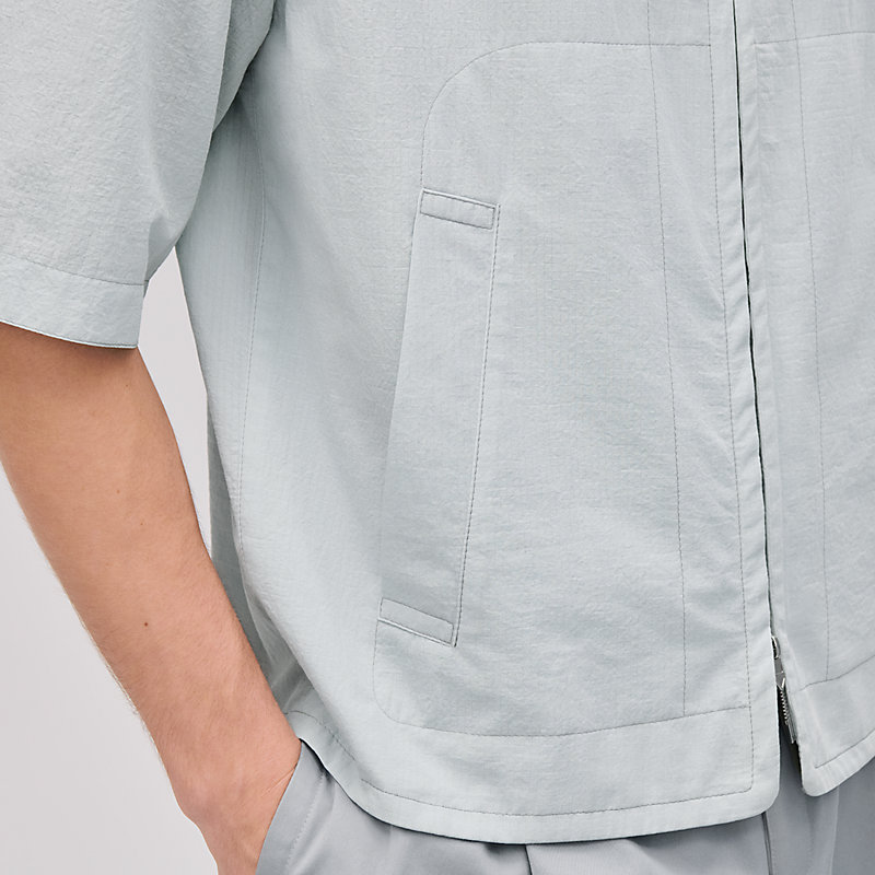 Short-sleeve overshirt - Blue - 44 | Hermès Singapore