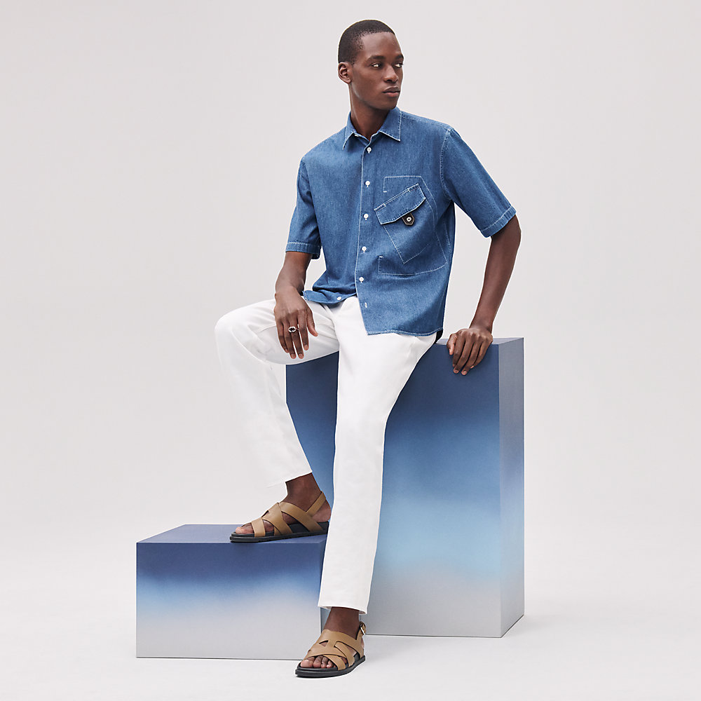 AMERI UPSIDE DOWN DENIM SHIRT デニム シャツ AMERI DETACHABLE SLEEVE DENIM SHIRT