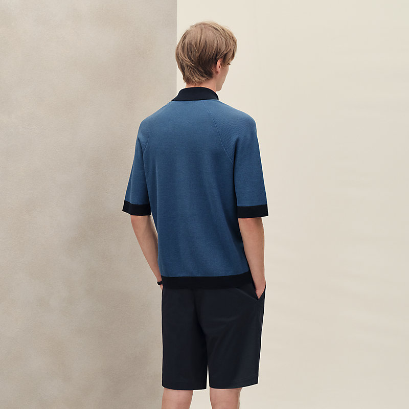 Short-sleeve straight cut shirt