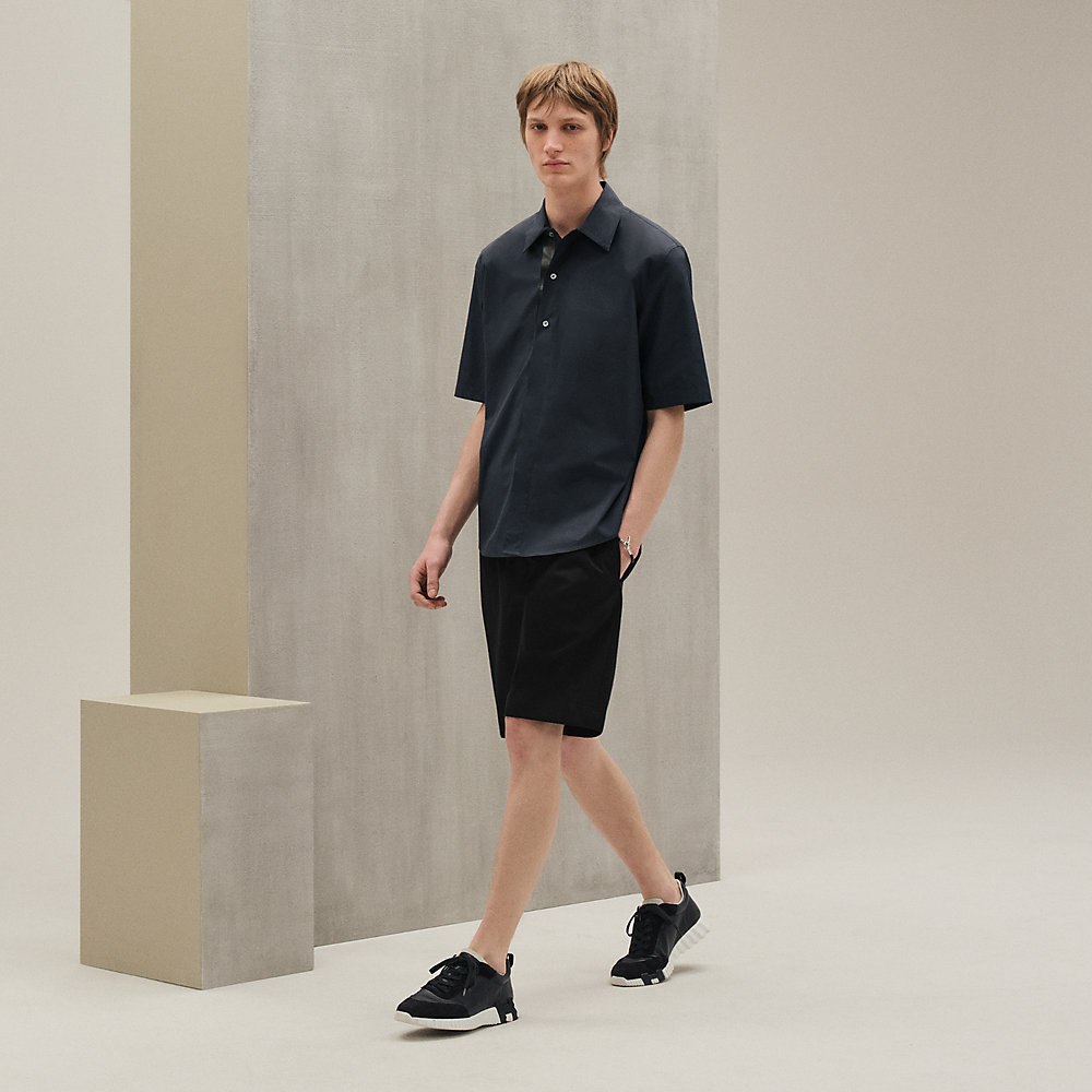 HERMES-PARIS 羽根柄シャツ サイズ40 HERMES エルメス シルク シャツ ブラウス レディース 総柄