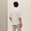 Short-sleeve straight cut shirt with leather detail, View: Worn, worn, view 3 of 6
