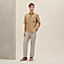 Short-sleeve straight cut shirt with leather detail, View: Worn, worn, view 1 of 6