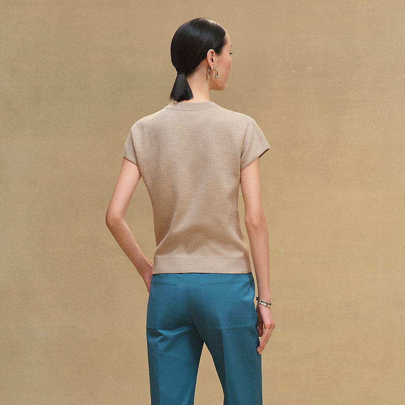 Short-sleeve sweater - Beige | Hermès Finland