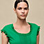 Short-sleeve sweater with ruffled details, View: Worn, worn, view 4 of 5