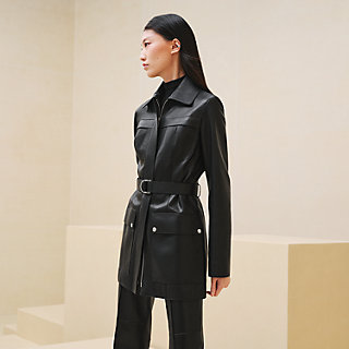 Short trench coat - Black | Hermès UAE