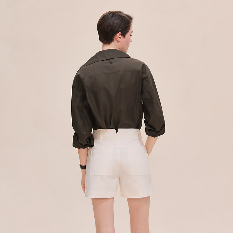 Shorts aus doppeltem Stretch-Baumwolltwill